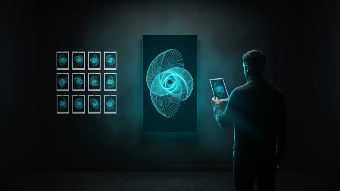Generative Identity: Movement, answers or biometrics become the ingredients of a single-edition artwork.