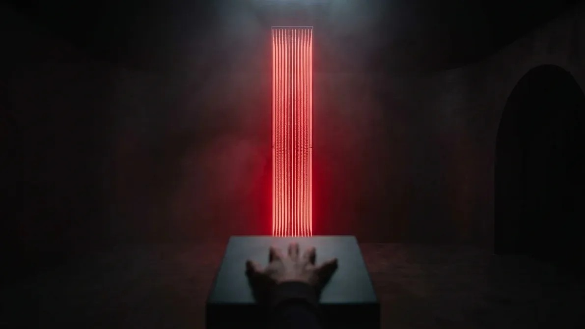 Pulse to Light: A light sculpture driven by a heartbeat.