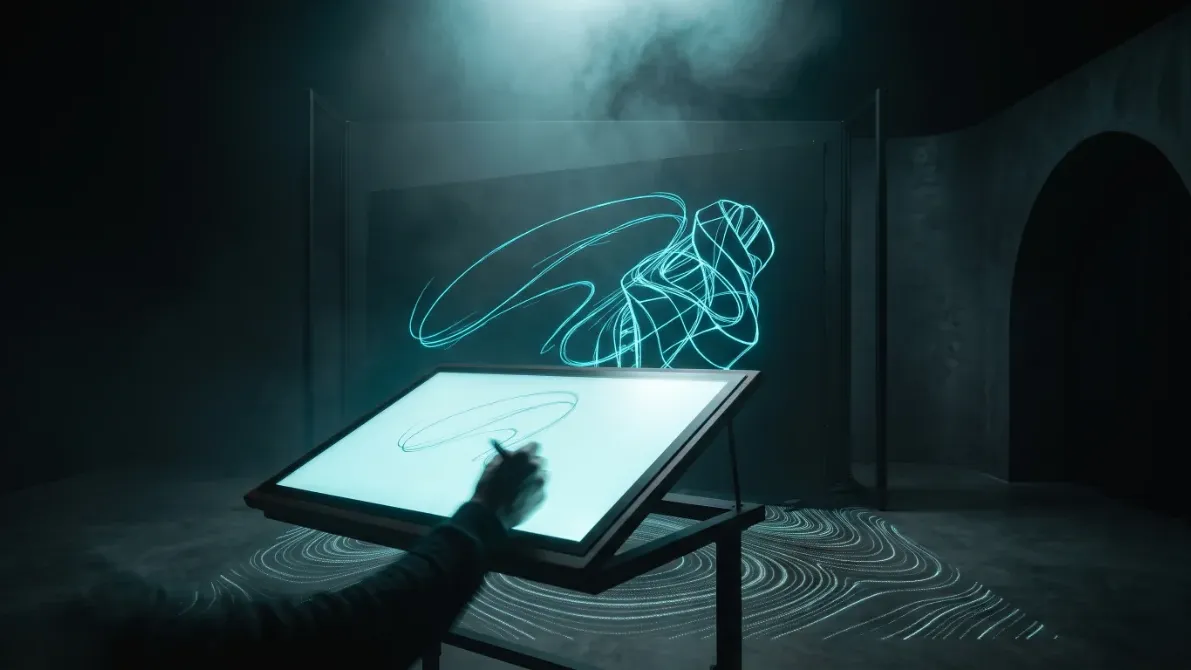 Sketch to Render: Guests draw on a tablet or a wall and watch the line turn into a finished render seconds later.